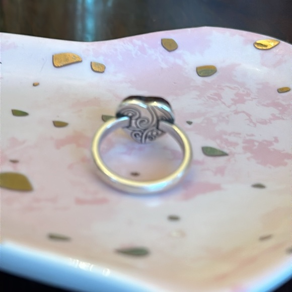 Brighton TRUE HEART Red Swarovski Crystal large faceted Heart silver Ring RARE - Picture 6 of 16